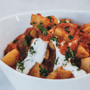 Yuca bravas with chipotle ranch